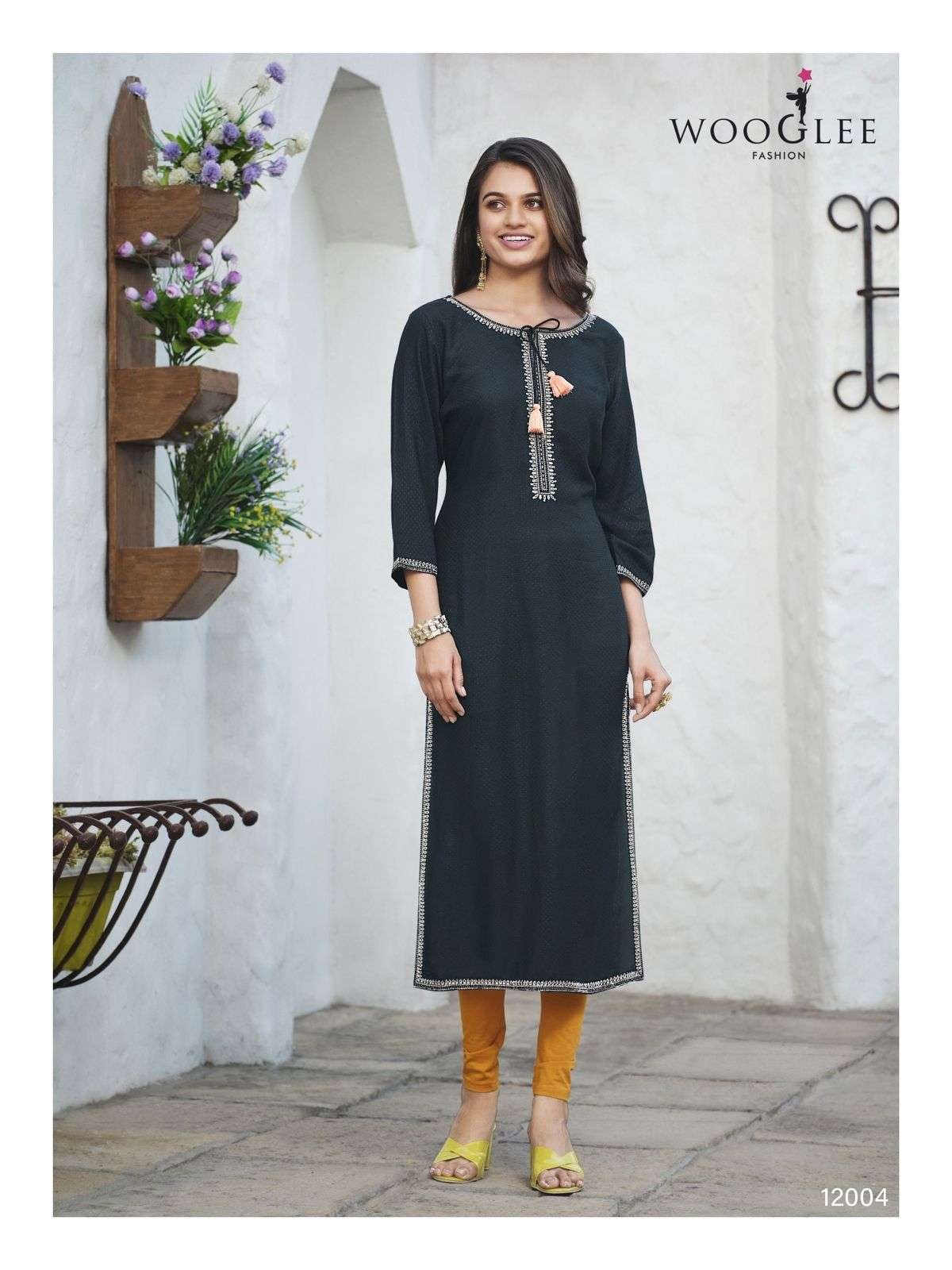 Florence By Wooglee Rayon Designer Kurtis Catalog